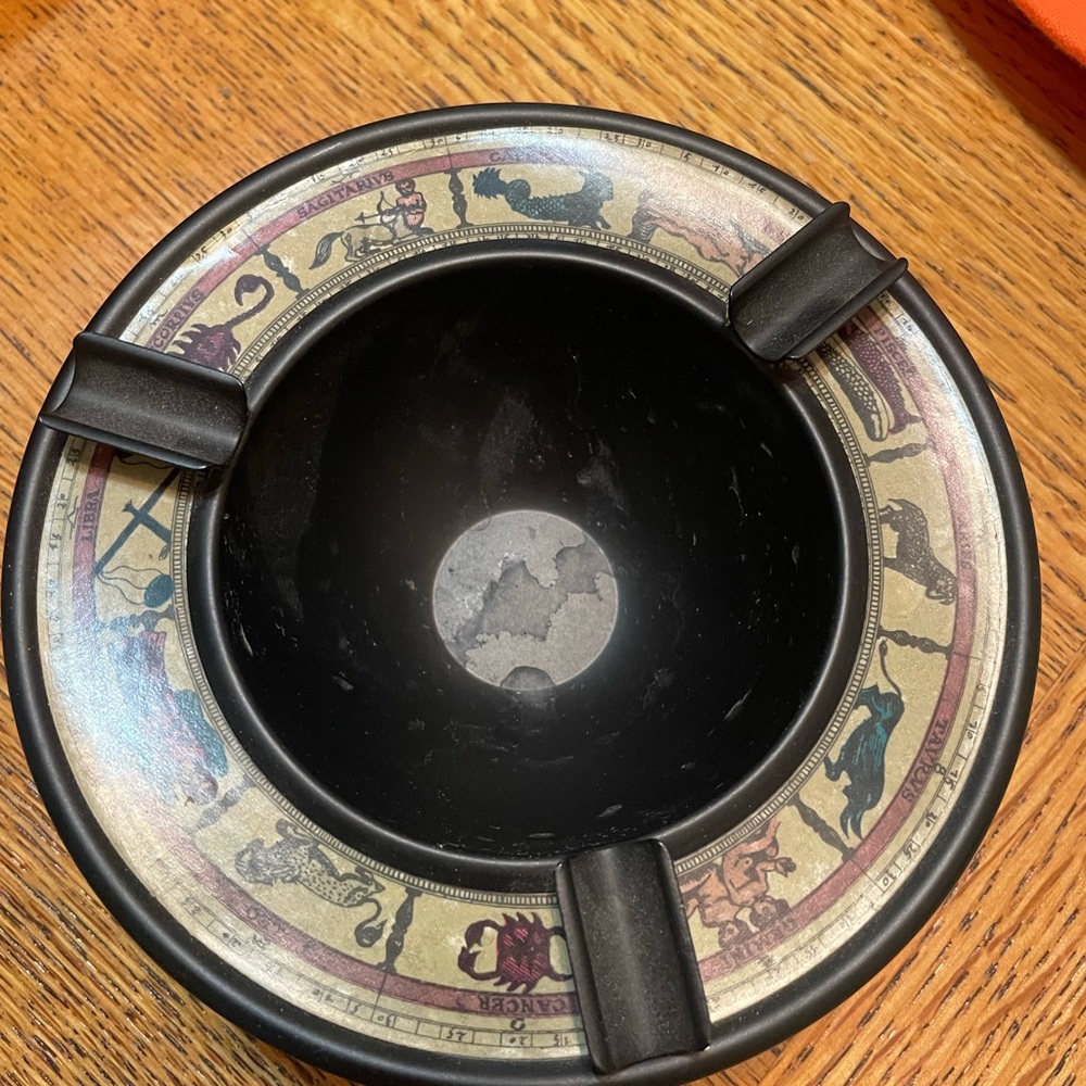 World Map Zodiac Ashtray